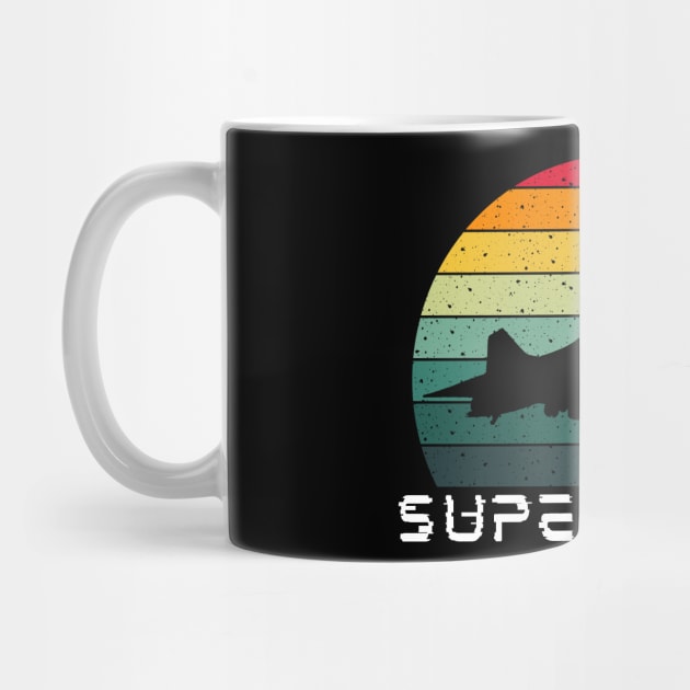 Supersonic Jet Aircraft Sunset retro Colors Birthday Gift by GBDesigner